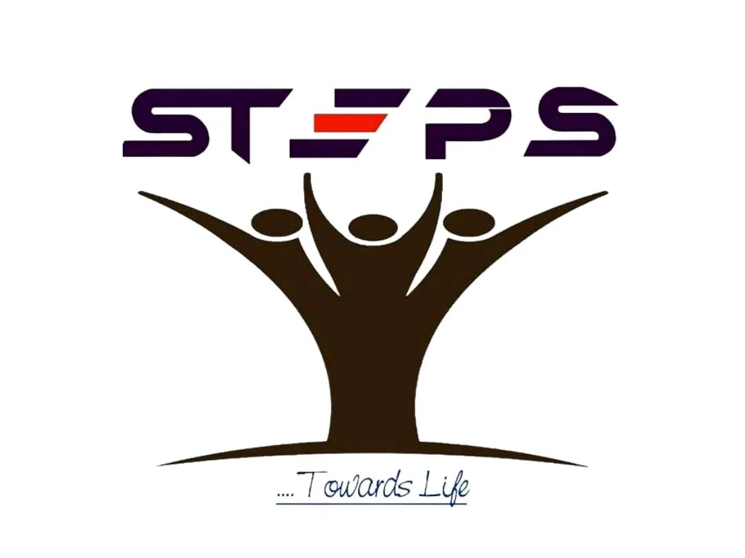 STEPS logo featuring three stylized people above the words Towards Life